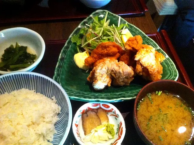 唐揚げ定食 Fried chicken lunch|chan mitsuさん