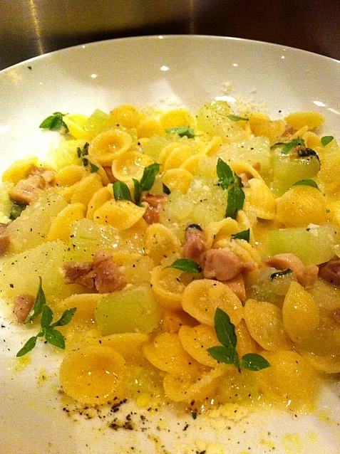 冬瓜とスモークチキンのオレキエッテ|きよたさん