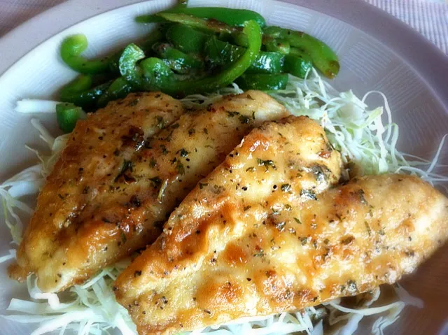 Today's lunch / Baked flounder lemon butter sauce|Nanaさん