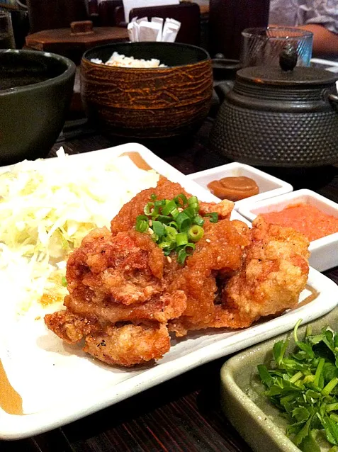 鶏唐揚げおろしポン酢お茶漬け定食|Kazuさん