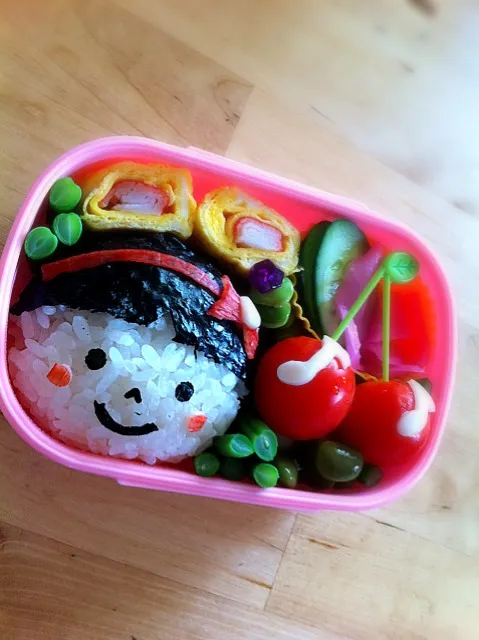 リボンカチューシャのおんなのこ弁当|すずき くらこさん