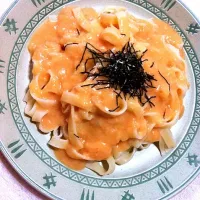 Snapdishの料理写真:生パスタの明太子クリーム|まいまいさん