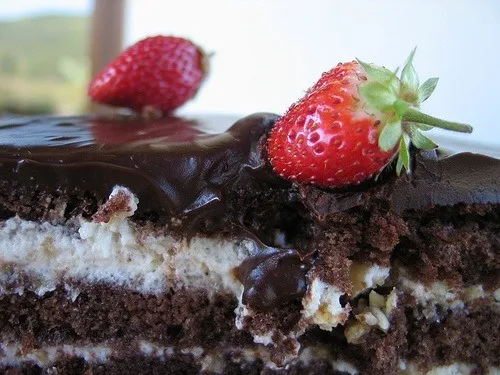 chocolate cake and strawberries|Jen B.さん