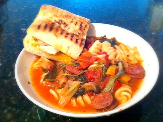 Snapdishの料理写真:homemade tomato sausage soup|Deeさん