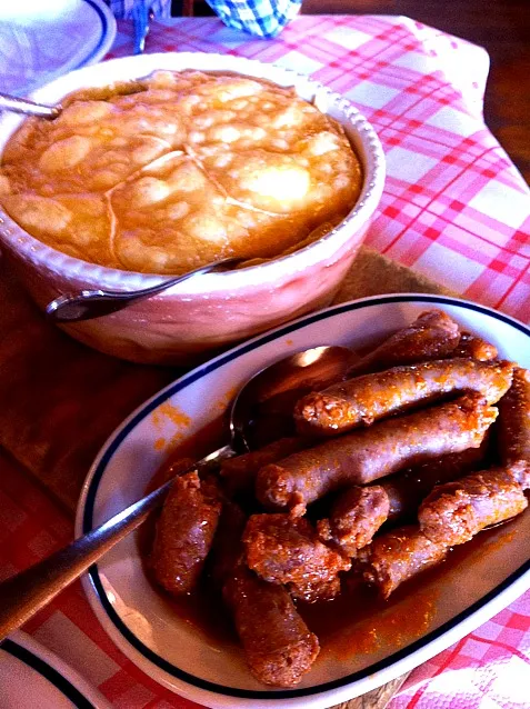 Snapdishの料理写真:polenta taragna concia e salsiccia|Andreaさん