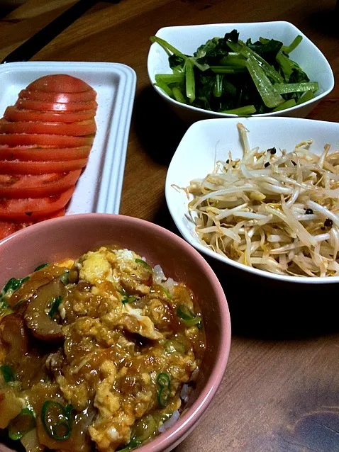 ハイカラ丼 おひたし トマトスライス|ちえさん