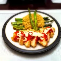 chicken parmesan with quinoa and asparagus|Basil Godevenosさん