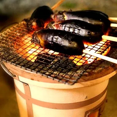 暑い夜こそ直火で焼きナス。|サハラ文子さん