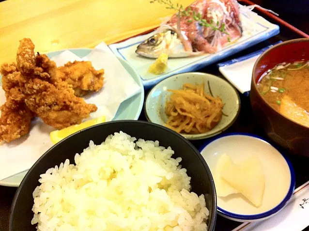 アジ刺しと鶏から定食(^-^)/|加嶋正洋さん