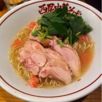 Snapdishの料理写真:地鶏と鯛煮干の冷や冷や|のぐぽんさん