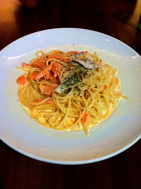 Salmon and mushroom pasta|Desmondさん