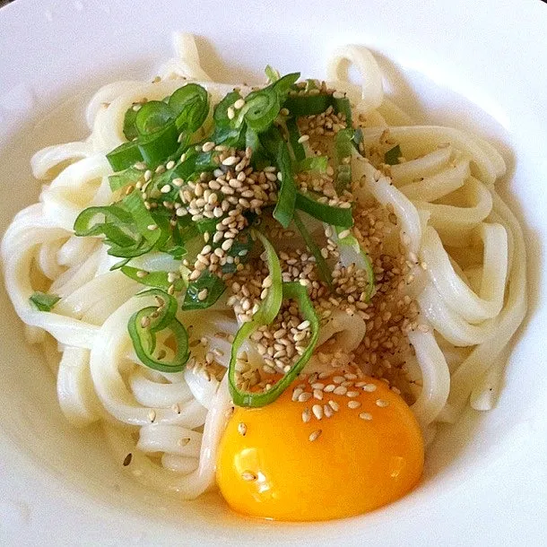 Snapdishの料理写真:ぶっかけうどん。一人ご飯なので簡単に。|もづくさん