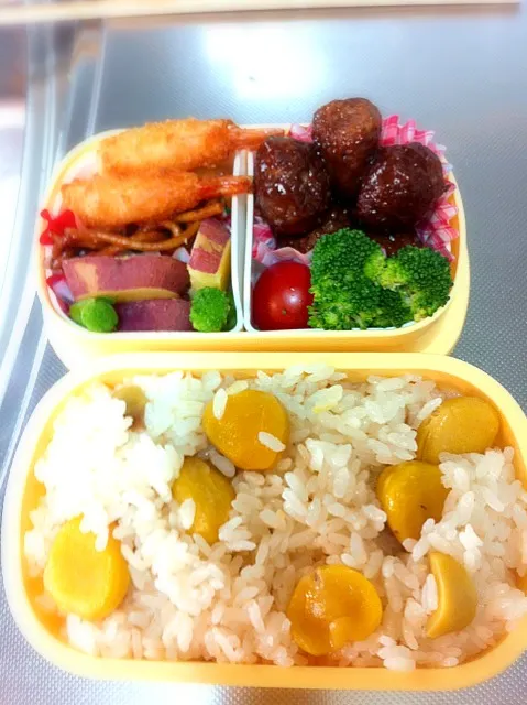 Snapdishの料理写真:栗ご飯弁当|ようこさん