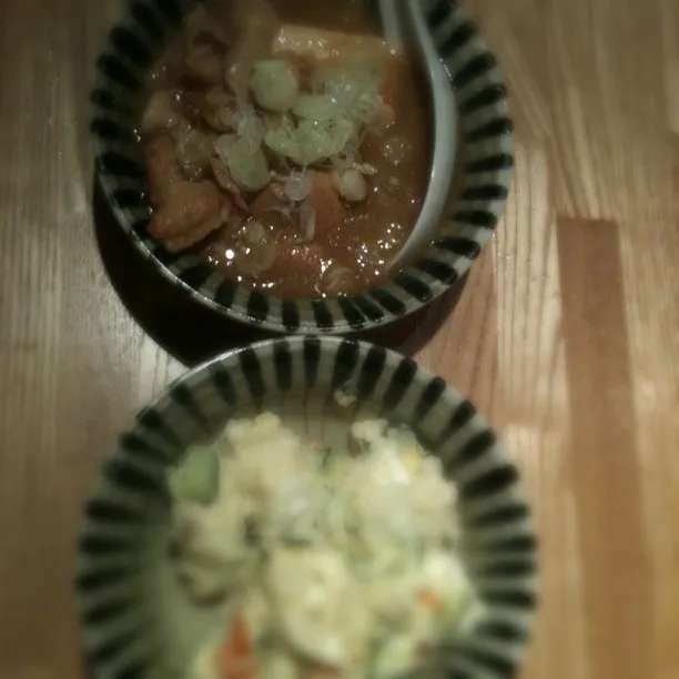 13.Sep dinner pork guts stew&potato-salad|@cityofyokohamaさん