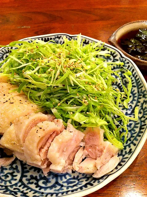 茹で鶏  シソ醤油で食べます|富田 和枝さん