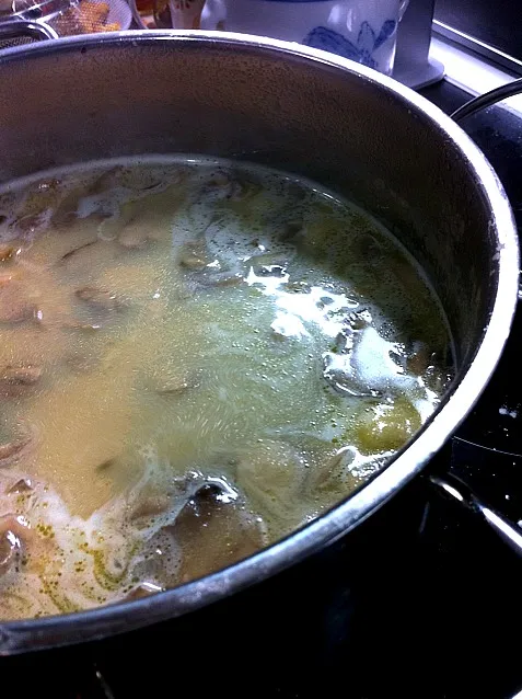 Snapdishの料理写真:Samuel's homemade mushroom soup|melvin chongさん