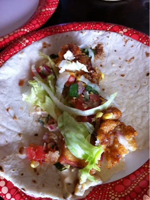 plantain crusted Opah, fish taco with chipolte mayo & roasted corn salsa|Chris Shannonさん