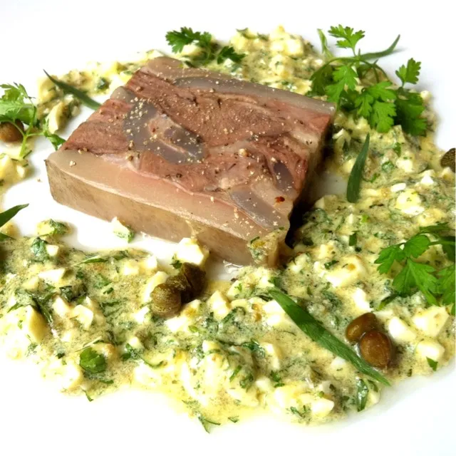 veal head terrine with gribiche sauce|Nookkkie <3<3さん