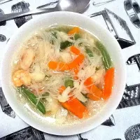 rice vermicelli soup with prawn|Felipeさん