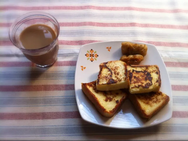 フレンチトースト  焦げたけど…|ちびチビ。さん