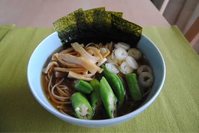 Snapdishの料理写真:おくらメンマ醤油ラーメン！|いとなみさん