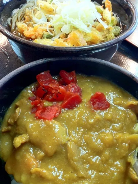 ミニカレー丼とかき揚げそば＠ゆで太郎  #昼ごはん #昼飯 #ランチ #そば|Takashi H.さん