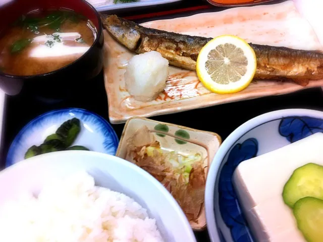 サンマと冷奴一丁定食。多いってば、、、|もとゆきさん