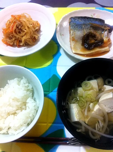 サバの味噌煮と切り干し大根煮の夕食|ケイさん