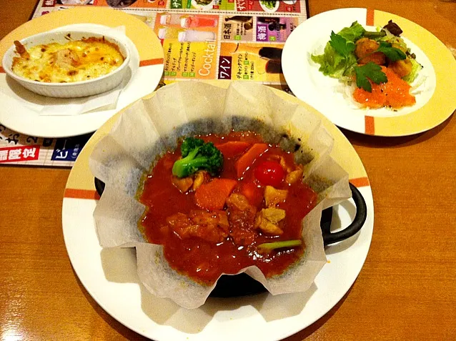 チキンと野菜のトマト煮込みコース|ひちょむさん