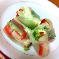 Homemade 春巻 (spring rolls) with crab, cream cheese & red pepper.|John Vsさん