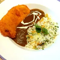 Snapdishの料理写真:chicken katsu curry with butter cillantro rice|ugaさん