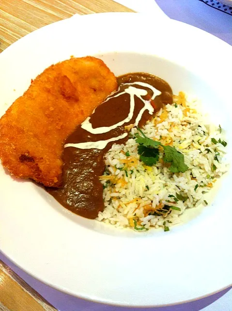 chicken katsu curry with butter cillantro rice|ugaさん