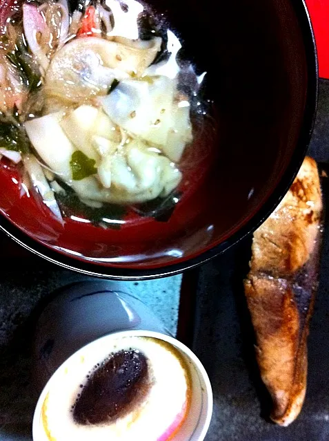 昨日の餃子を水餃子に☆ぶり☆茶碗蒸し|ママさん