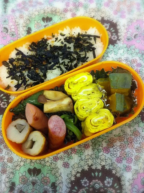 本日のお弁当。エリンギはお味噌で炒めてみました。|まりもさん