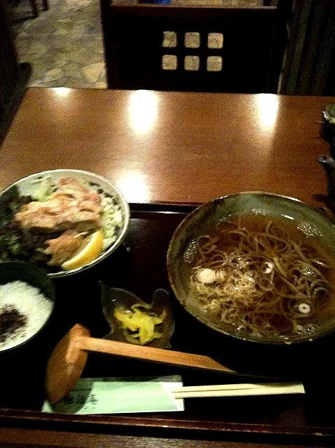 かけ蕎麦と若鶏柚子胡椒焼き定食|池田かずこさん