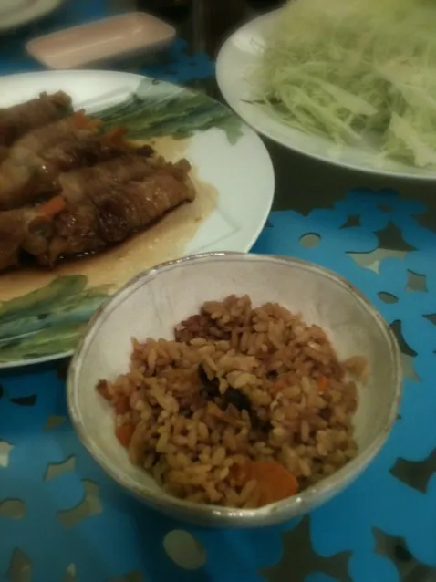 炊き込みご飯と野菜の豚肉巻き|yuさん