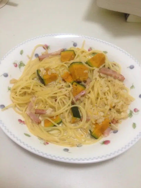 カボチャとベーコンのクリームパスタ|Alisaさん