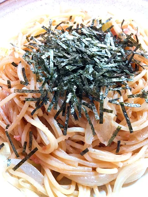 Snapdishの料理写真:明太パスタ|カメゾウさん