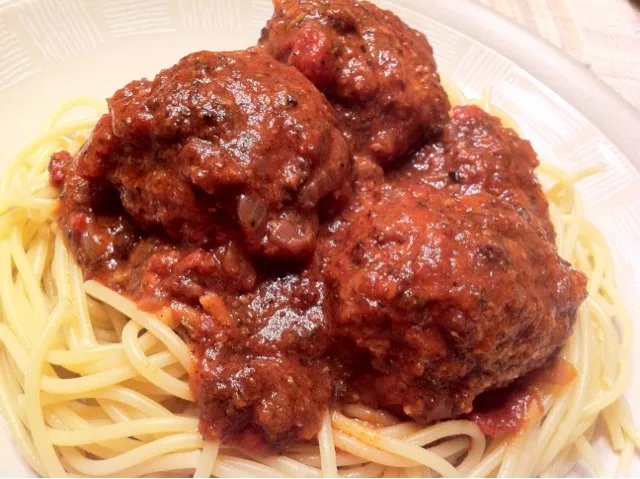 Yesterday's dinner / Spaghetti meatballs|Nanaさん