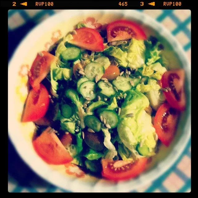 cabbage, tomatoes, cucumber and sunflower seeds salad with balsamic vinegar|li fang angさん