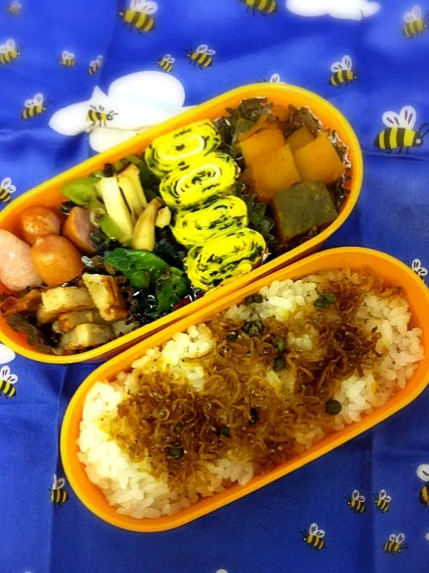 本日のお弁当。モロッコ豆のソテーが美味しいっ♪( ´▽｀)|まりもさん