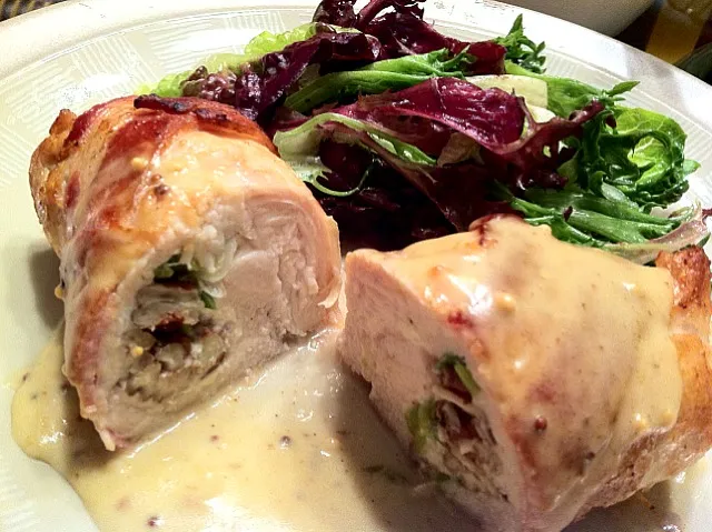 Bacon wrapped chicken with feta cheese and pecans|Nanaさん