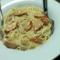 Carbonara with pork sausage|Ian Long Shi Yiさん