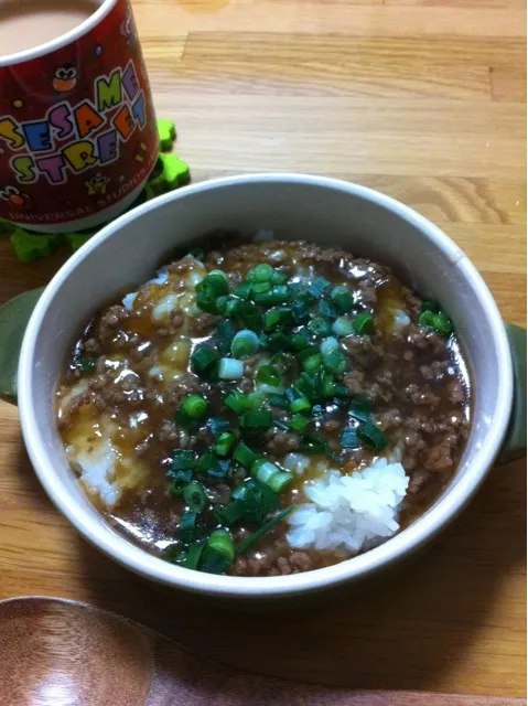 昨日の大根そぼろ煮の煮汁であんかけご飯|eikoさん