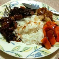 pork chop wif rice n seasoned mashed potato|Delionyさん