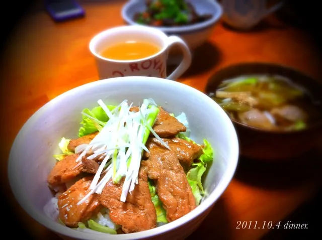 豚肉わさび醤油焼き丼|chiharuさん