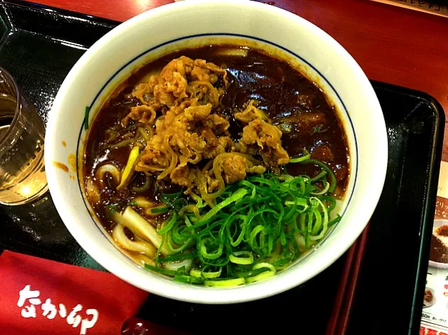 なか卯で牛カレーうどんいただきます。|abe yoshiroさん