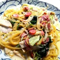 野菜たっぷりクリームパスタ|ちびヒョンさん