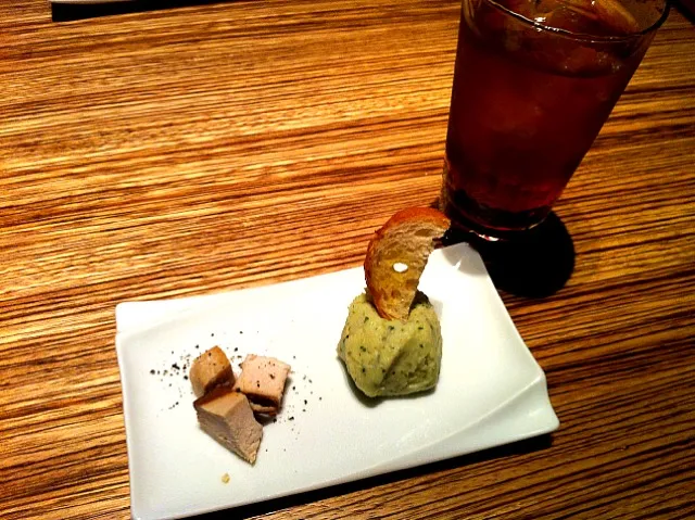 お通し バジルポテトサラダ&スモークチキン|愛実さん