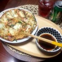 Snapdishの料理写真:餅チーズチヂミ（焦げなし）|uduさん